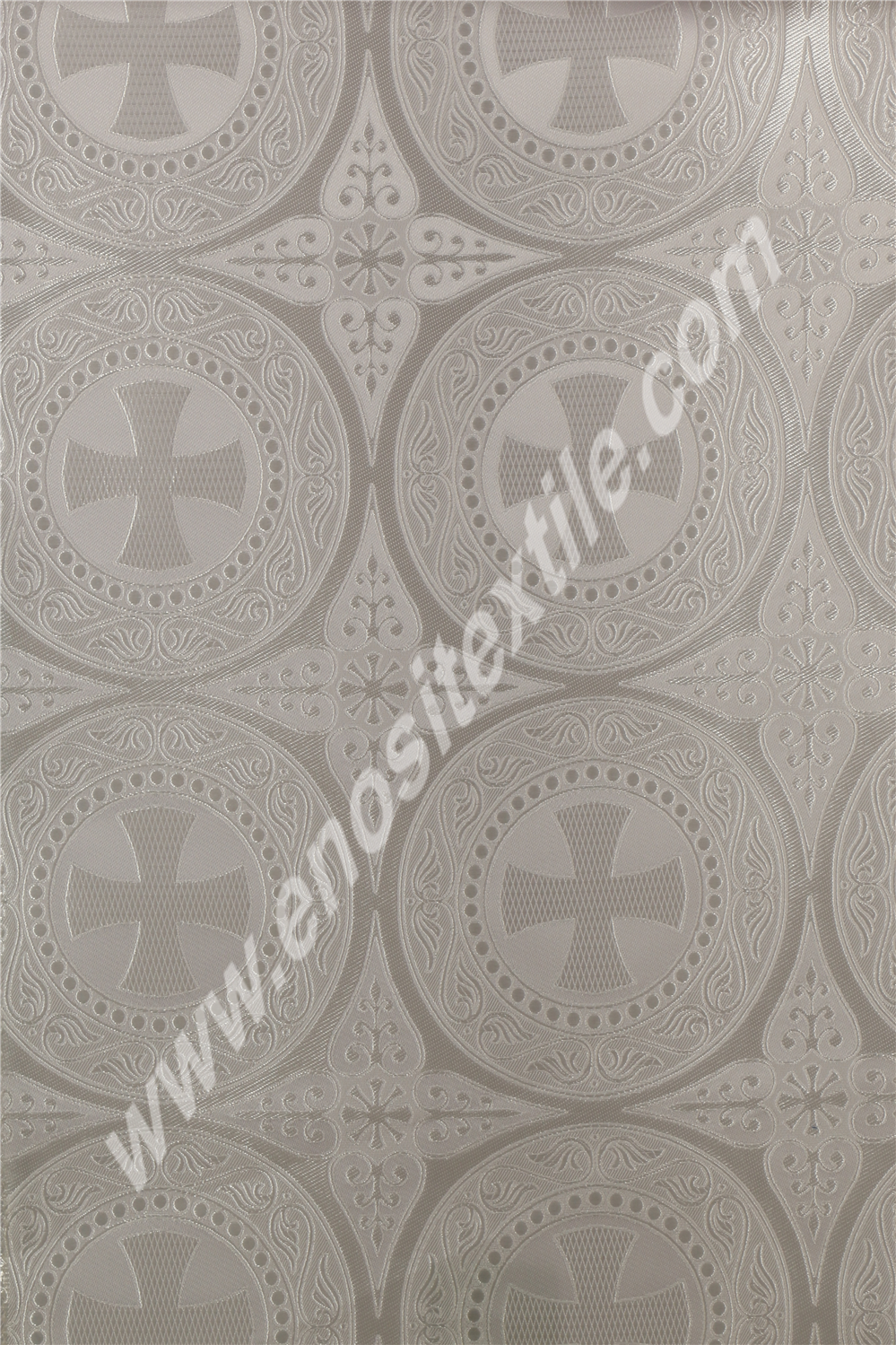 KL-022 White-Silver Brocade Fabrics